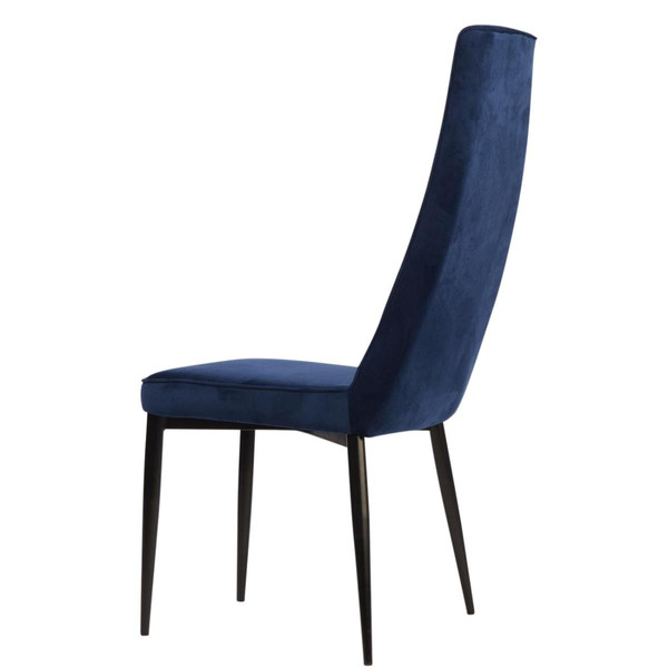 Lot de 4 chaises en velours et en metal PRESTIGE Bleu  Bleu 3S. x Home Meuble & Déco