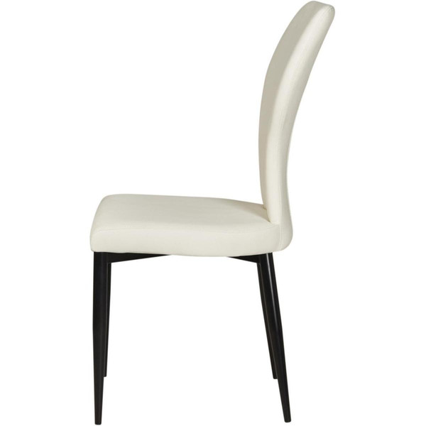 Lots de 2 chaises de sejour en cuir et pieds en metal VICTORIA Blanc  3S. x Home