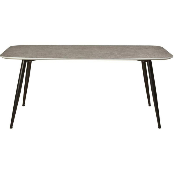 Table de repas en bois finition beton et pieds en metal TRIESTE Gris  Gris 3S. x Home Meuble & Déco