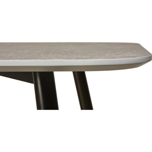 Table de repas en bois finition beton et pieds en metal TRIESTE Gris  3S. x Home