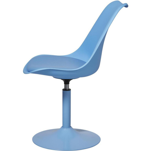 Lot de 2 chaises tendance pied central en metal et assise en coque rembourrée STEEVY Bleu  3S. x Home