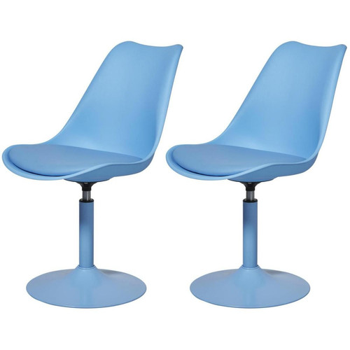 3S. x Home - Lot de 2 chaises tendance bleues - Chaise Design