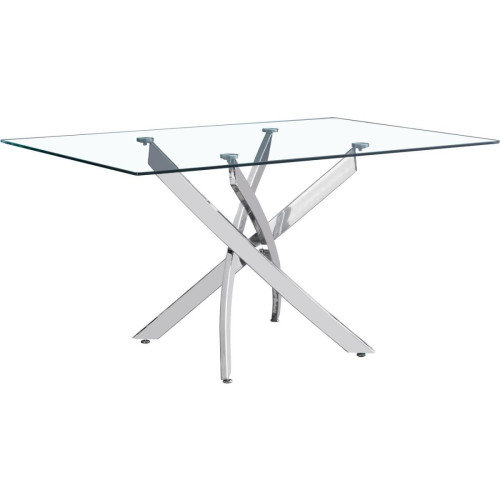 3S. x Home - Table de repas rectangle argent - Table Salle A Manger Design