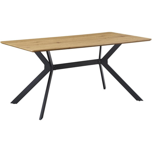 Table 160cm plateau bois MDF 2,5cm d'épaisseur et pieds metal noir KRISTEN 3S. x Home