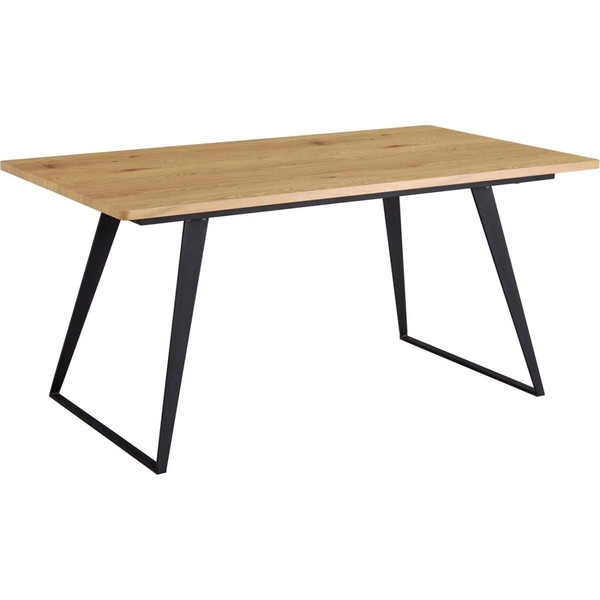Table 160cm plateau bois MDF 2,5cm d'épaisseur et pieds metal noir KRISTEN Marron Marron 3S. x Home Meuble & Déco