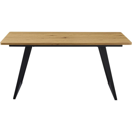 Table 160cm plateau bois MDF 2,5cm d'épaisseur et pieds metal noir KRISTEN Marron 3S. x Home