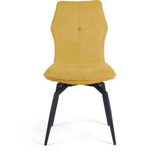 3S. x Home - Lot de 4 chaises pivotantes avec assise en tissu  - Chaise Design
