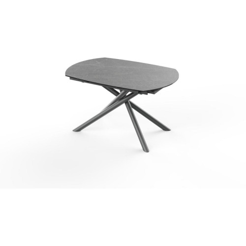 3S. x Home - Table de repas plateau ovale Gris Anthracite - Table Salle A Manger Design