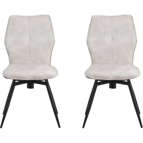 3S. x Home - Lot de 2 chaises avec assise en velours pieds en métal  - Chaise Design
