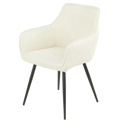 3S. x Home - Lot de 2 chaises assise velours côtelé  - Nouveautés Meuble Et Déco Design