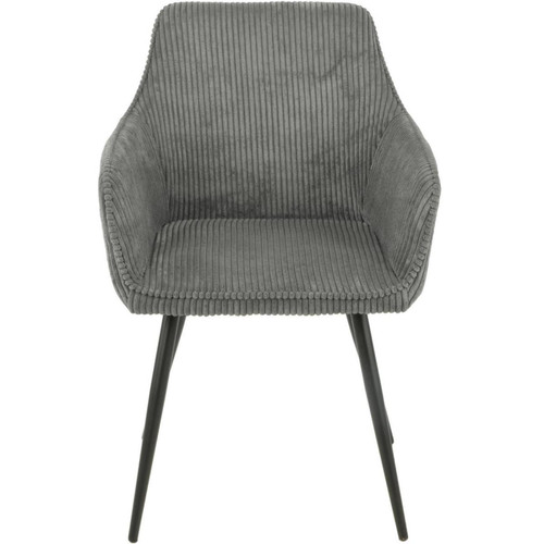 3S. x Home - Lot de 2 chaises assise velours côtelé  - Chaise Design