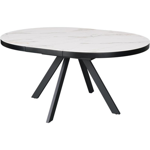 Table de repas ronde plateau céramique Roma Blanc 3S. x Home