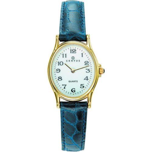Certus - Montre Certus 646462 - Montre Bleue Croco  Femme - Montre femme bracelet cuir