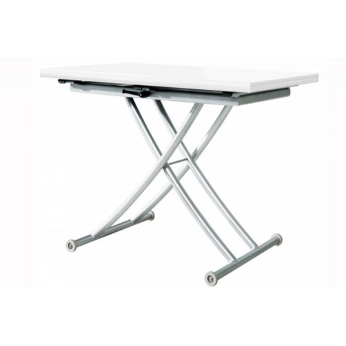 3S. x Home - Table basse relevable extensible laqué blanc Ella - Sélection meuble & déco Intemporel