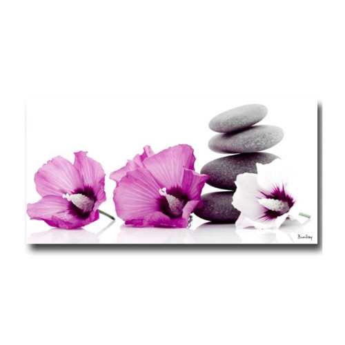 3S. x Home - Tableau Zen Trois Fleurs 40 x H.80 Cm - Tableau, toile