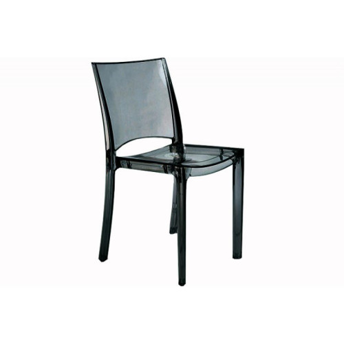 3S. x Home - Chaise Design Gris Transparent Crystal NILO - Chaise Design
