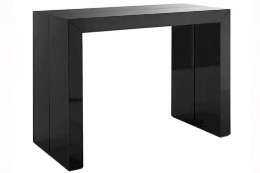 3S. x Home - Table console extensible noir laqué 4 rallonges 250cm CHICAGO - Console Design