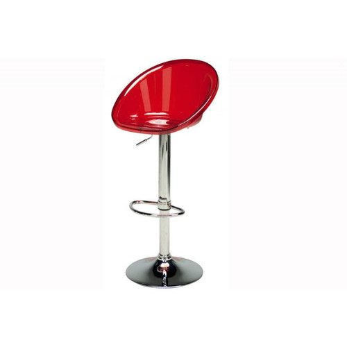 3S. x Home - Tabouret De Bar Design Transparent Rouge ROXY - Soldes Mobilier Déco