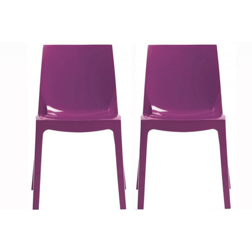 3S. x Home - Lot de 2 Chaises Violette LADY - Soldes chaises, tabourets, bancs
