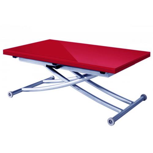 3S. x Home - Table Basse Relevable Rouge Laqué Ella - Sélection meuble & déco Intemporel
