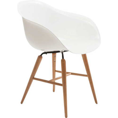 Kare Design - Chaise Blanche avec accoudoirs Forum - Fauteuil Design