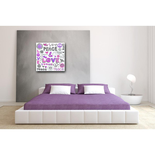 3S. x Home - Tableau Pop Ton Violet Hippie 60X60 cm - Meuble Et Déco Design
