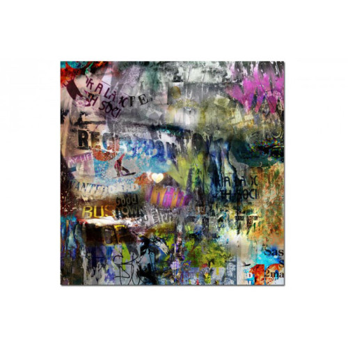 3S. x Home - Tableau Abstrait Ton Multicolore My Life 60X60 cm - Mobilier Deco