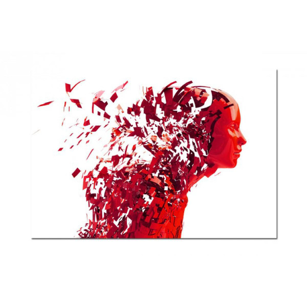 Tableau Abstrait Ton Rouge Femme destructurée L.80 x H.55 cm  COLOMBE Rouge 3S. x Home Meuble & Déco