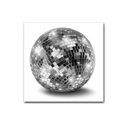 3S. x Home - Tableau Disco Argenté Boule à Facettes 50X50 cm - Tableau, toile
