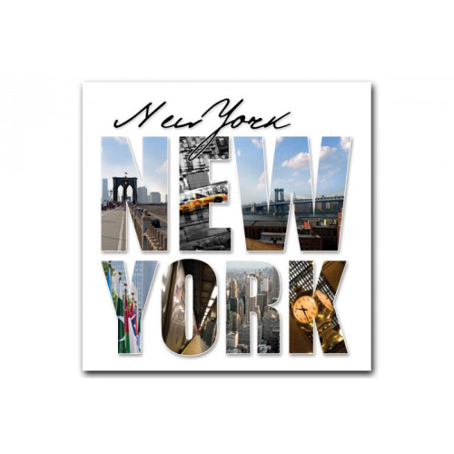 3S. x Home - Tableau New York Lettres Panorama 60X60 cm - Tableau, toile