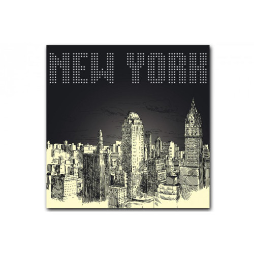 3S. x Home - Tableau New York By Night 60X60 cm - Tableau, toile