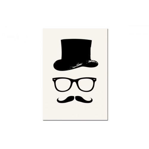3S. x Home - Tableau Gentleman Moustache L.55 x H.80 cm - Tableau, toile