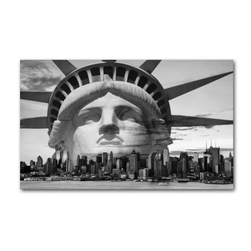 3S. x Home - Tableau New York Libertad Noir et Blanc L.80 x H.55 cm - Tableau Et Toile Design