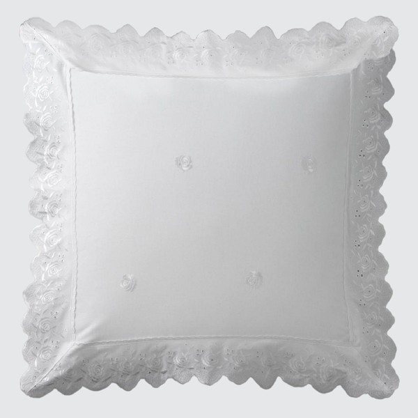 Taie d'oreiller polycoton BRODERIE - Blanc 3S. x Collection (Nos Imprimés) Linge de maison