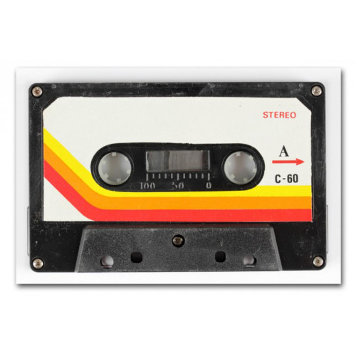 3S. x Home - Tableau Rétro Cassette L.80 x H.55 cm - Collection Vintage Meubles et Déco