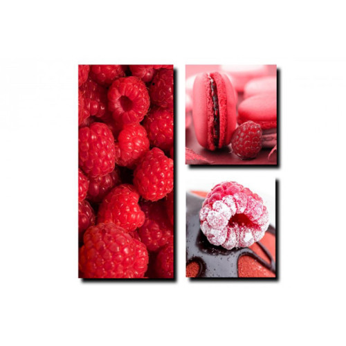 3S. x Home - Tableau Triptyque Gourmand Fruits Rouges 40  x  80 cm et 35  x  35 cm - Tableau, toile