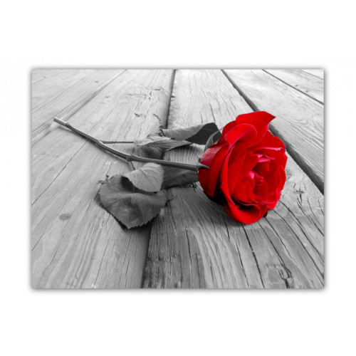 3S. x Home - Tableau Romantique Rose Rouge L.80 x H.55 cm - Tableau, toile