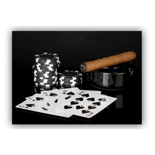 Tableau Pop Art Poker L.80 x H.55 cm Blanc 3S. x Home Meuble & Déco