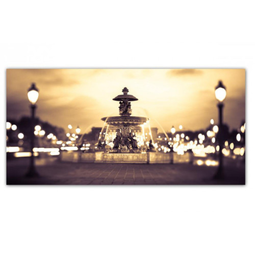 3S. x Home - Tableau Villes Panoramique Fontaine Parisienne 90 x 30 cm - Mobilier Deco