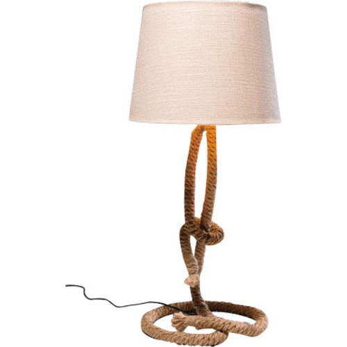 Kare Design - Lampe à Poser Écru avec Socle en Corde Malo - Lampe Design