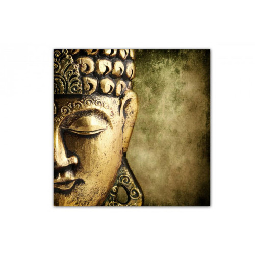 3S. x Home - Tableau Zen Bouddha d'Or 50X50 cm - Décoration Murale Design
