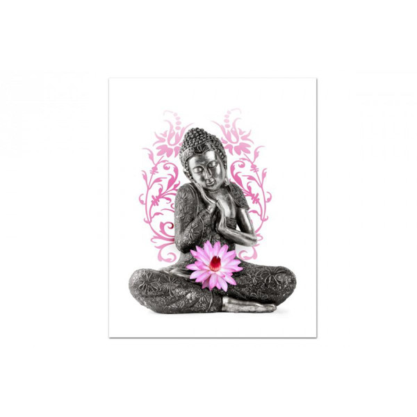 Tableau Zen Bouddha Serein L.55 x H.80 cm  OUMAY Rose 3S. x Home Meuble & Déco