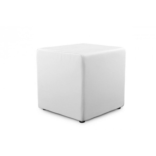 3S. x Home - Pouf Carré Blanc RAMIS - Sélection meuble & déco Intemporel