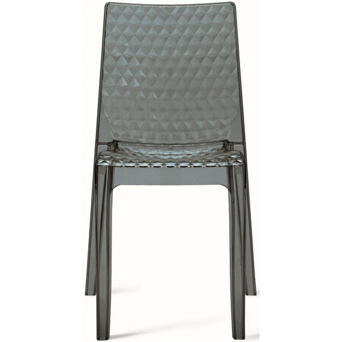 3S. x Home - Chaise Design Transparente Grise DELPHES - Chaise Design