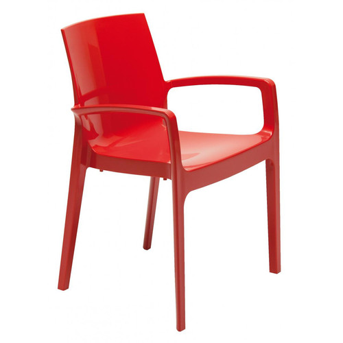 3S. x Home - Chaise Design Rouge GENES - Promos chaises, tabourets, bancs