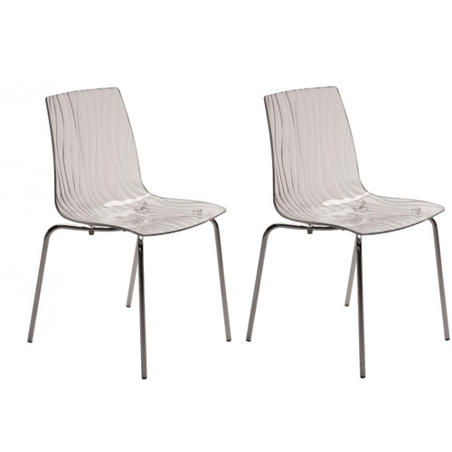 3S. x Home - Lot de 2 Chaises Design Transparentes OLYMPIE - Chaise