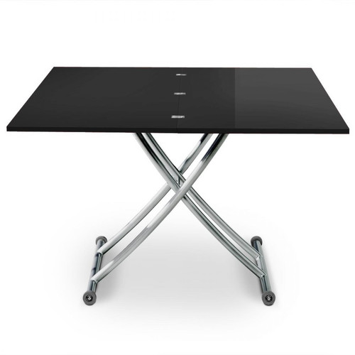 3S. x Home - Table basse relevable noire laquée - Table d appoint noire