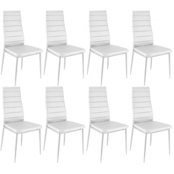 Lot de 8 chaises blanches en métal San José