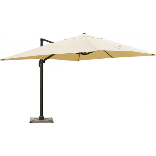 3S. x Home - Parasol déporté rectangulaire beige en toile Alberick - Parasol Design