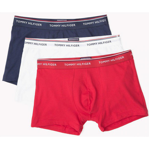 LOT DE 3 BOXERS COTON - Siglé Tommy Hilfiger Bleu / blanc / rouge Tommy Hilfiger Underwear LES ESSENTIELS HOMME